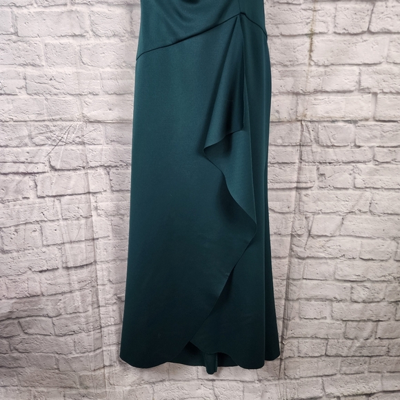 Xscape Evenings Long Scuba Off-The-Shoulder Dress - Picture 5 of 14